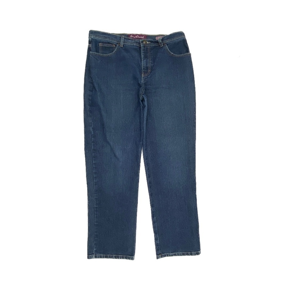 Gloria Vanderbilt Amanda Straight Leg WOmen's size 12P Dark Blue Denim Jeans‎